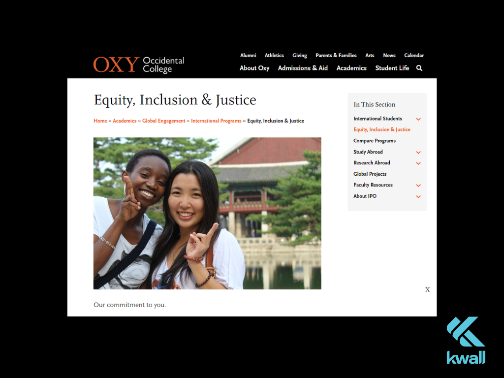 Occidental College website